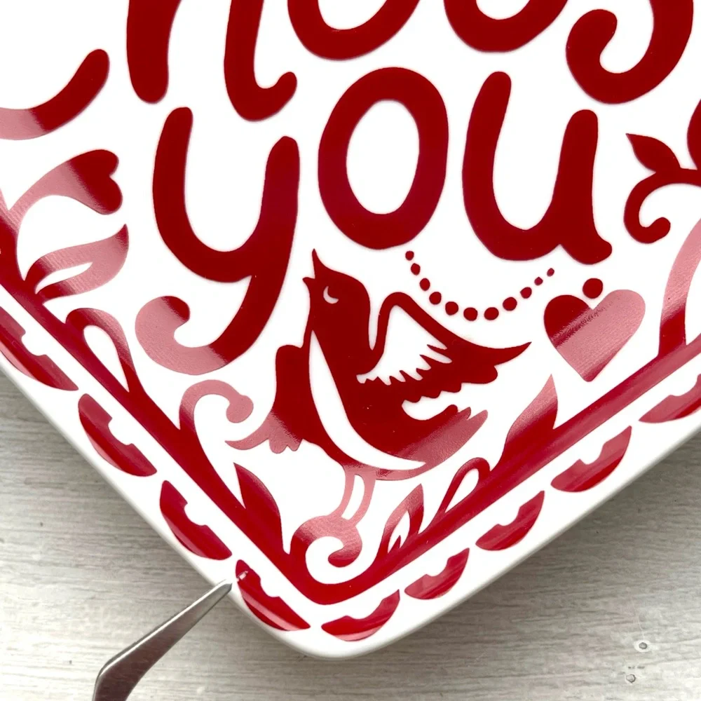 CRATE & BARREL KATE FORRESTER “I CHOOSE YOU” Ceramic Heart Plate VALENTINES DAY